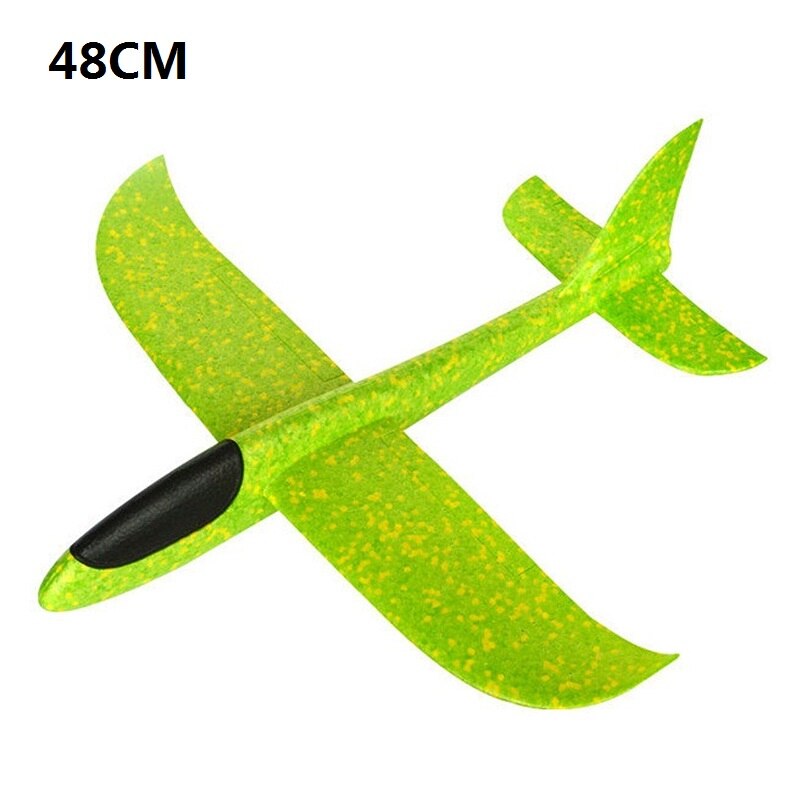 Hand Werfen Fliegen Segelflugzeug Flugzeuge Schaum Flugzeug Spielzeug Kinder Große Schaum Flugzeug 48 CM/38CM Hand Werfen Flugzeug outdoor Spielzeug für Kinder: 48CM Green