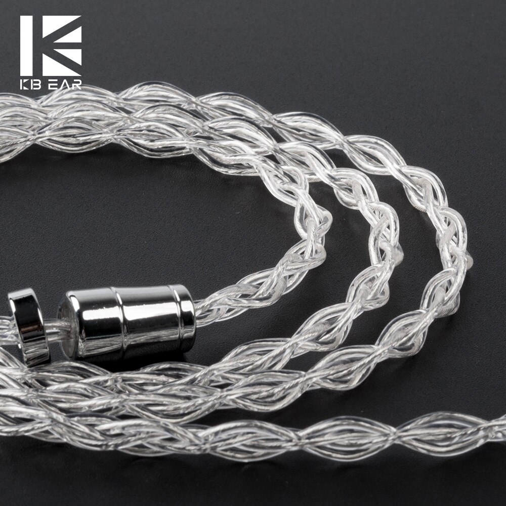 KBEAR limpid 4 Core 4N 99.99% Purity silver earphone cable 2PIN/TFZ/MMCX/QDC earbuds cable For KZ ZSN PRO ZSX KBEAR Diamond