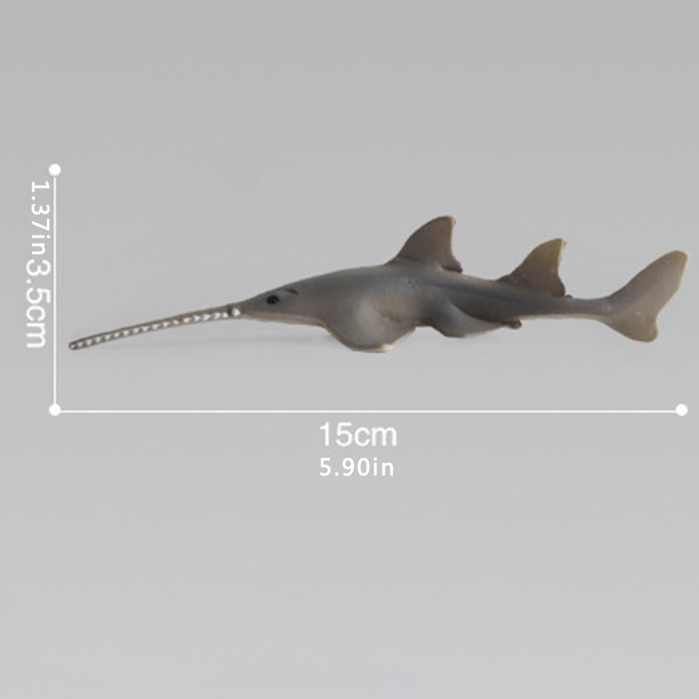 Simulatie Grote Witte Haai Walvis Haai Mariene Biologie Model Schildpad Penguin Onderwater Wereld Kinderen Dier Speelgoed: Sawtooth Shark