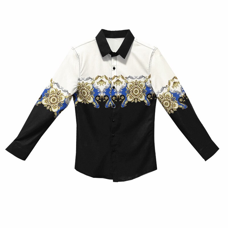 chemise homme automne chemise homme manche longue impression coupe slim chemises hommes de luxe