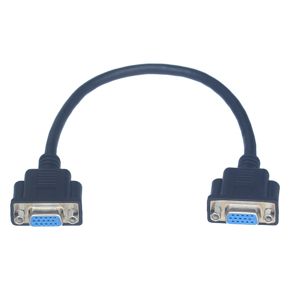30CM HD15Pin VGA Female to Female D-Sub Short Video RGB Cable Cord for Monitor: Default Title