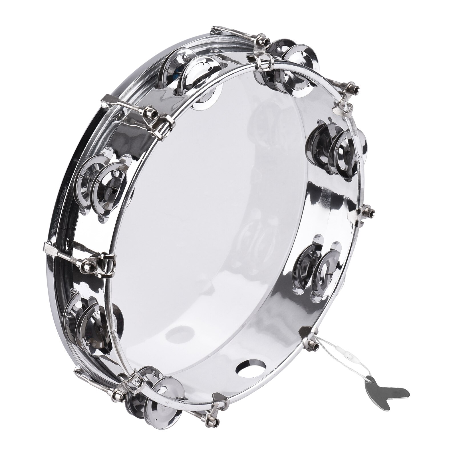 Tambour à main avec clochette à Double rangée, 8/10 pouces, Instrument de Percussion, accessoires, pièces: 8-inch Silver 