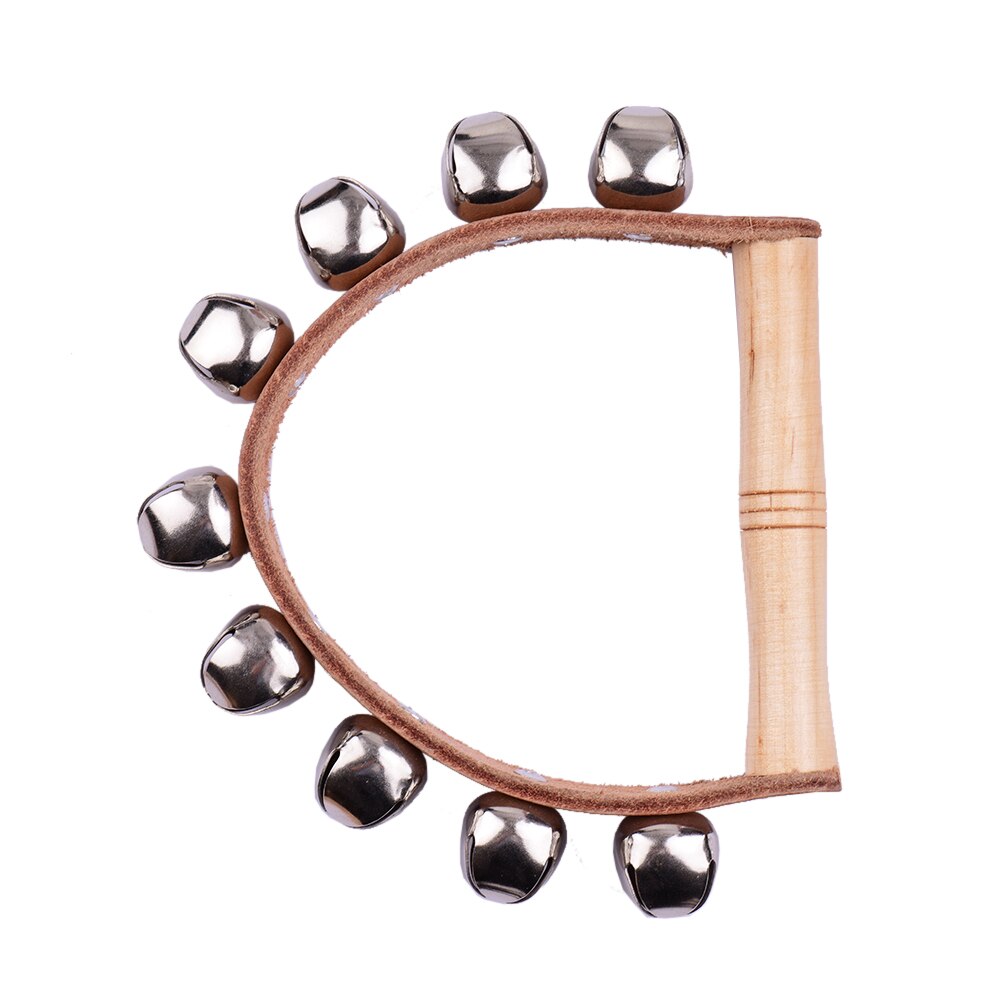 Handbell Hand Bells with 7pcs Jingle Bells Wood Handle Musical Instrument Toy for Music Class