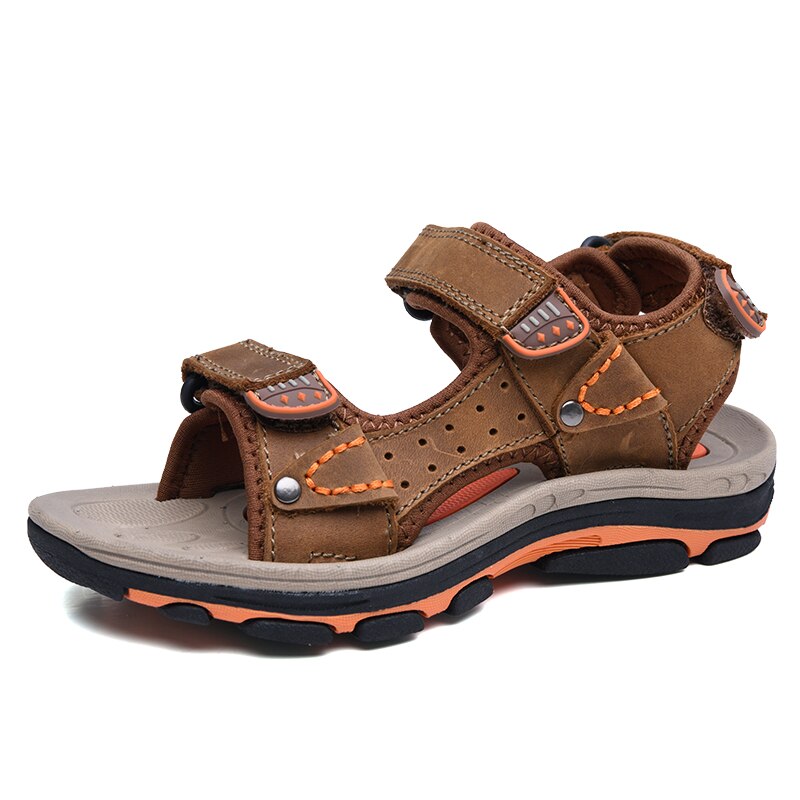 Sialia åndbare børnesandaler til børn sko drengesandaler pigesko sommerstrand åndbart skolefodtøj med åben tå: Kamel / 30