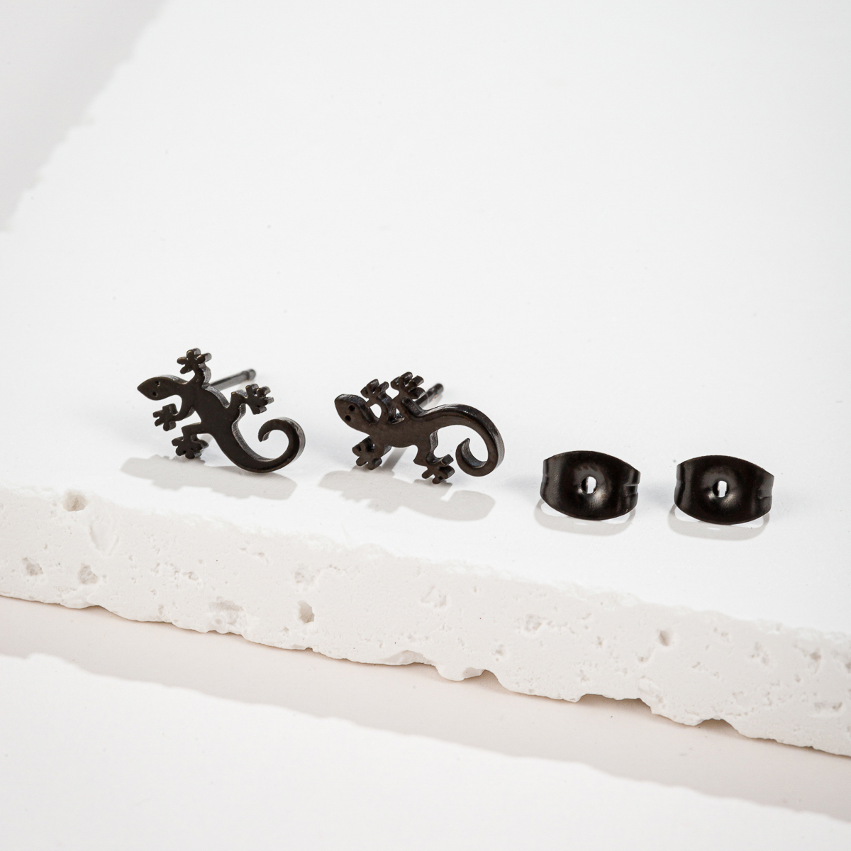Boucles d'oreilles lézard en acier inoxydable, 1 paire, à la , Gecko, Cocktail, bijoux de mariage pour femmes