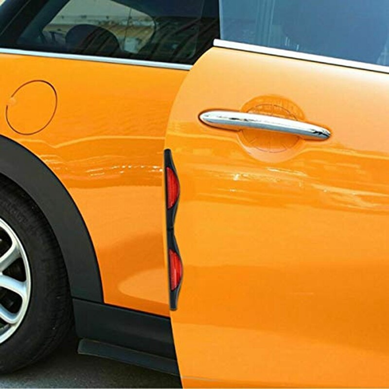 Car Door Protectors Bump Stop Door Edge Guard Strip Dent Reflectors Clip on Car Rear Front Door Scratches Protection