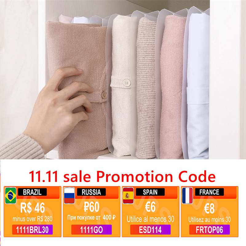 T shirt Organizer Clothes Folding Board Closet Storage Rack Wardrobe Clothing Organizer T-shirt Storage System Space Saver