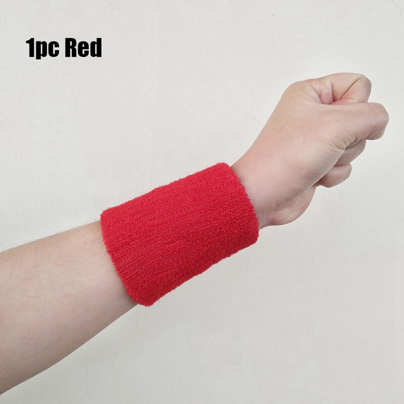 1PC Bunte Sport Schweißband Armbänder Baumwolle Faser Schweiß Handgelenk Guards Jugendliche Weichen Bequemen Hand Band Sport Zubehör: Red