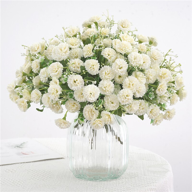 Bouquet de lilas artificielles, 20 têtes/Bouquet, fausses fleurs, toucher réel, pour décoration de mariage, fleurs décoratives pour la maison
