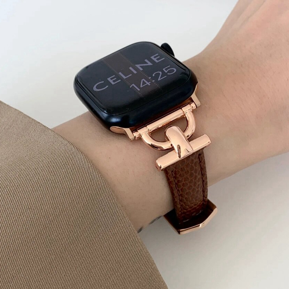 Para Apple Watch band mujer Serie Ultra 10/9/8/7/6 38mm 40mm 41mm 42mm 44mm 45mm 46mm Correa de cuero: White black / 15 mm