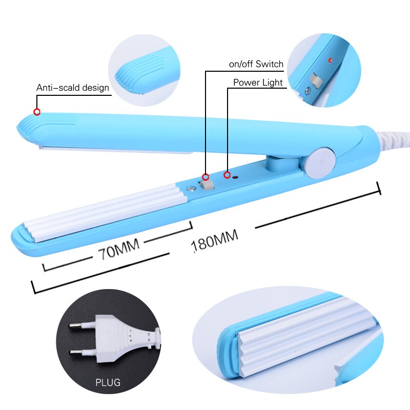 Mini plancha de pelo electrónica Multicolor plancha de cerámica plancha corrugada herramientas de peinado
