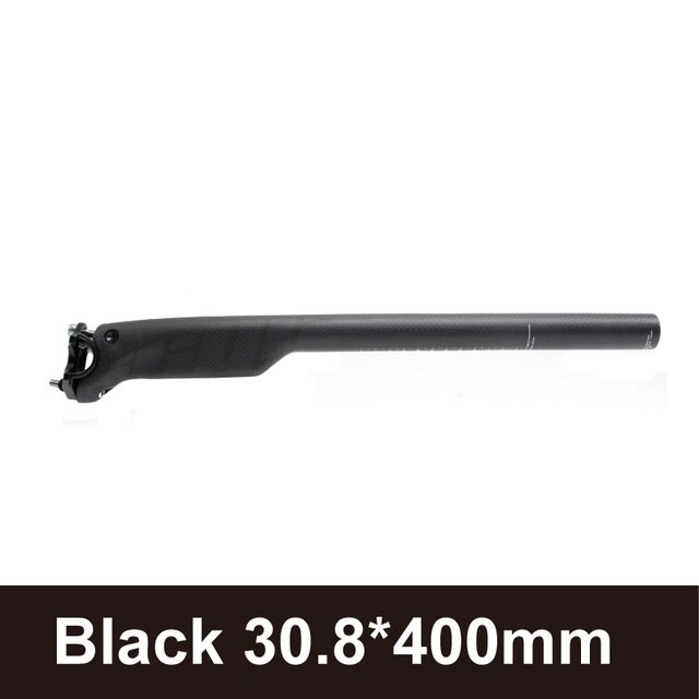 Bike Full Carbon Fiber Seat Post MTB Mountain Bike Road Bicycle Ultralight Seat Tube 27.2/30.9/31.6mm*350mm/400mm Bike Seatpost: 30.8x400mm Black