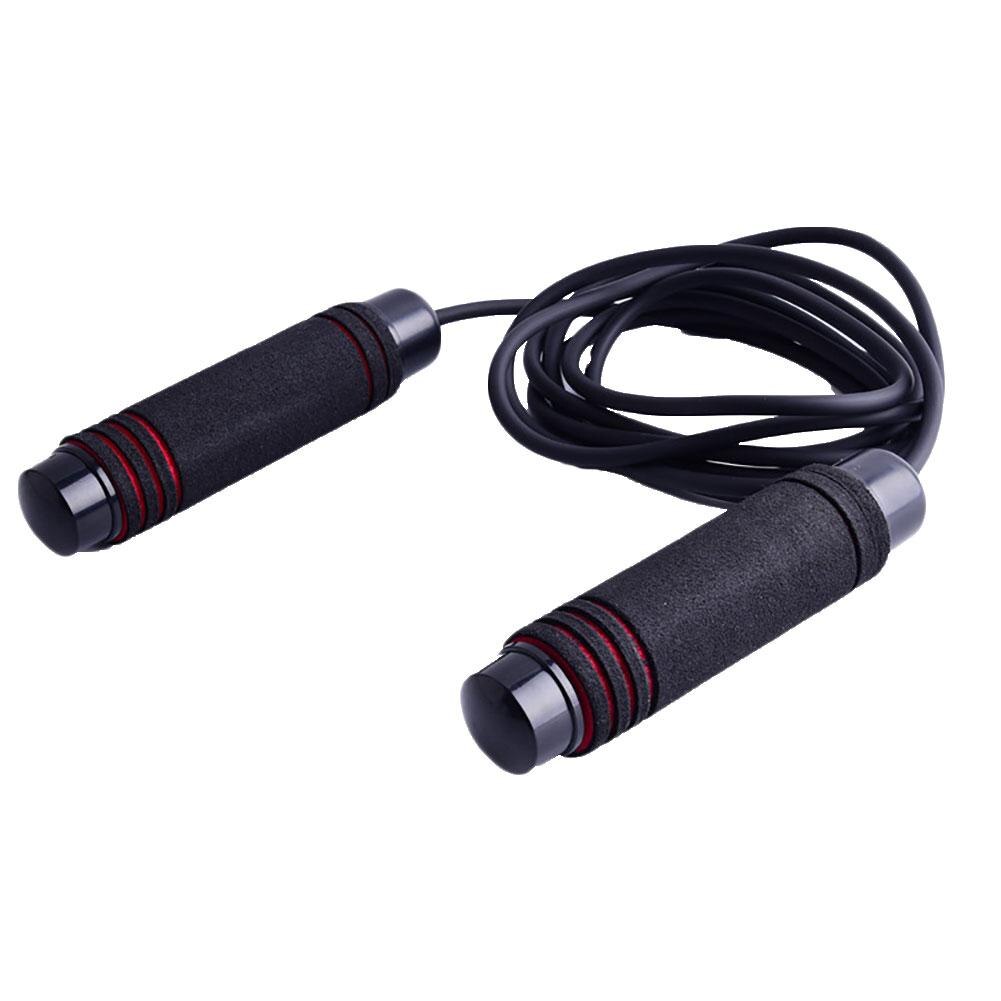 Adjustable Bodybuilding Aerobic Exercise Fitness Foam Handle Jump Skipping Rope: Red