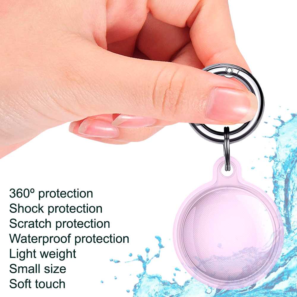 Beschermende Flexibele Tpu Case Compatibel Met Airtag Roze Anti Shock Scratch Fall Sleutelhanger Waterdichte Veiligheid Anti-Verloren