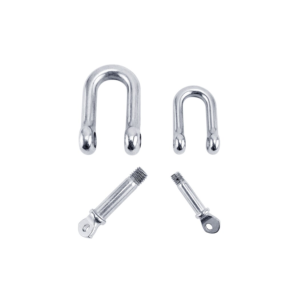 5X Staples Carabiner D Bow Shackle Clasp For Key Ring Keychain Hook Screw Joint Connector Buckle Boat Marine 316 Stainless Steel