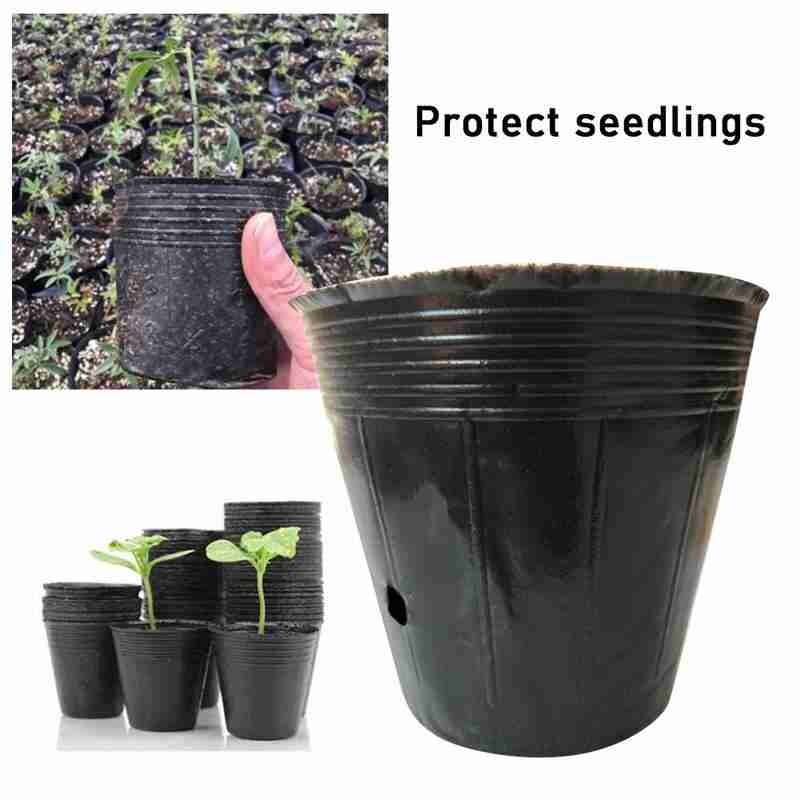 Bolsa de cultivo de plantas nutritivo, maceta negra de galón para cultivo de plantas, recipiente para cultivo de flores y verduras de jardín, taza de bandeja para plántulas, 10 Uds.