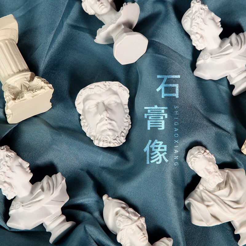 World Famous Statue Retro Art Resin Head Skull Sculpture Sketch Model David Moliere Home Decoration Accessories