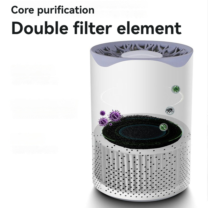 Luchtreiniger om rook en stof te verwijderen om tweedehands rook te verwijderen, kleine draagbare luchtdesinfectie formaldehyde huishoudelijke desktop