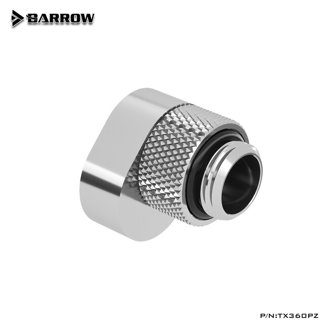 Barrow G1/4" 360° Rotary Offset Adapter Male to Famale 6mm Fitting for Computer Water Cooling System(Mini Pom Fittings): Sliver POM Material