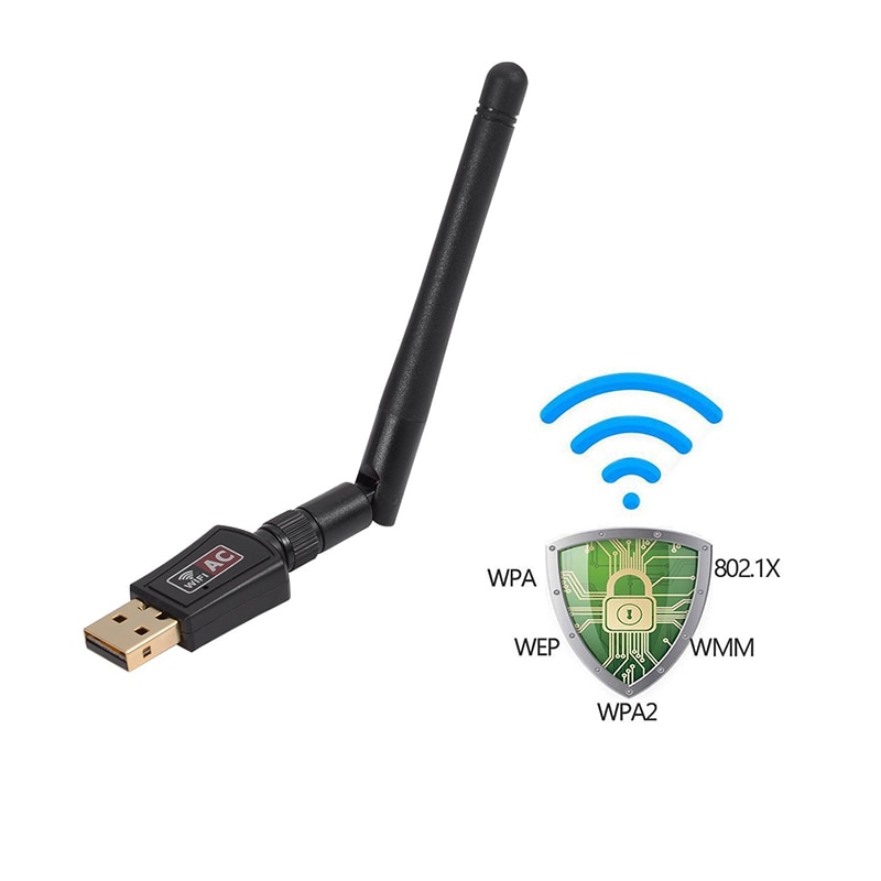 600Mbps Wireless USB Wi-Fi Adapter 2.4GHz/5.8GHz WiFi Dual Band Antenna Dongle PC Mini Computer 2dBi Network Card Receiver 802.1