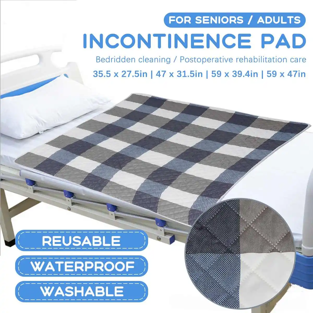 Urine Mat Oudere Incontinentie Pad Bedbeschermer Volwassen Luier Luier Laken Doek Ademend Waterdicht Wasbaar Matras
