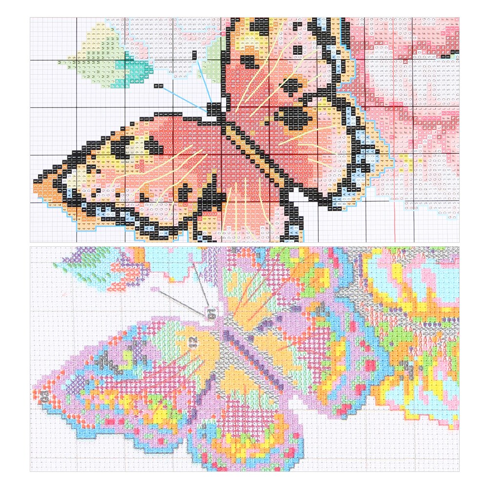 DIY Animal Cross Stitch Handmade Eco-cotton Thread 11CT Stamped Print Artwork Canvas Embroidery Kit Needlework Home Decor