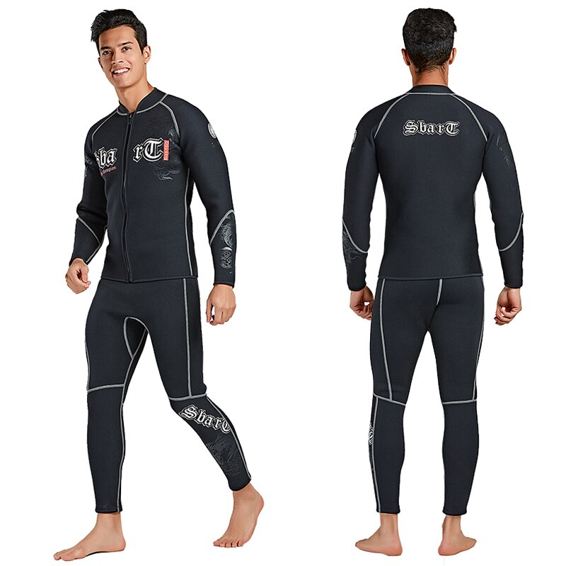 Mannen 3 Mm Warm Neopreen Wetsuit Jas Lange Mouw Zwarte Top Rits Surf Shirt Voor Duiken Zwemmen Snorkelen water Sport