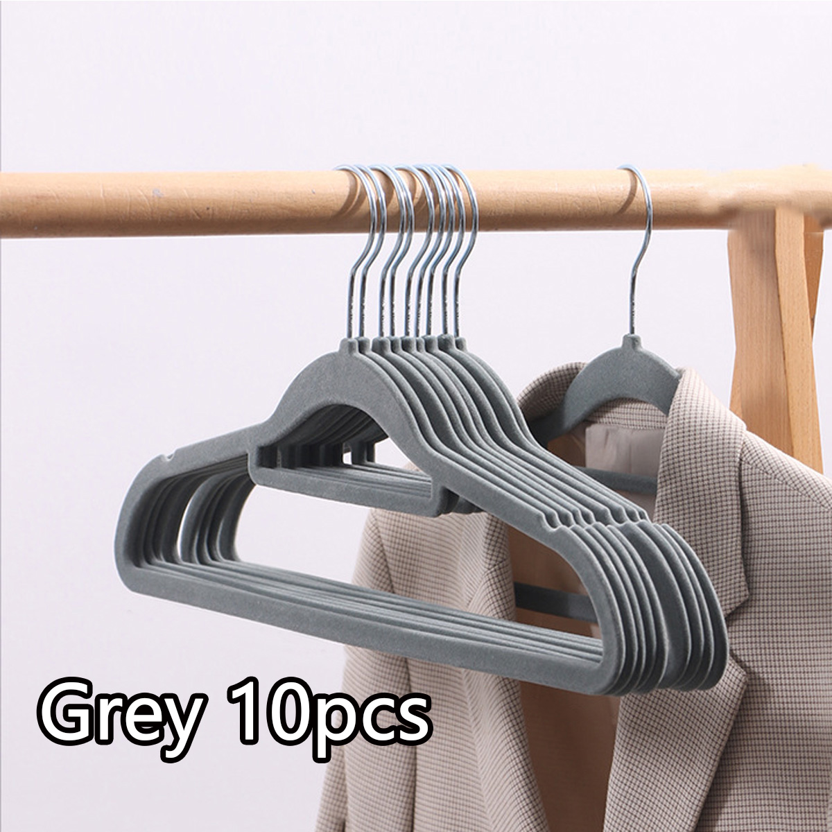 Cintres en velours haut de gamme, cintres en feutre floqués coordonnants, cintres solides, cintres Rap-Duty et cintres trempés, 10/20 pièces cintres pour Vêtements Durables et Fins, Beige, Gris, Noir, pour Gagner de l'Espace dans le Placard