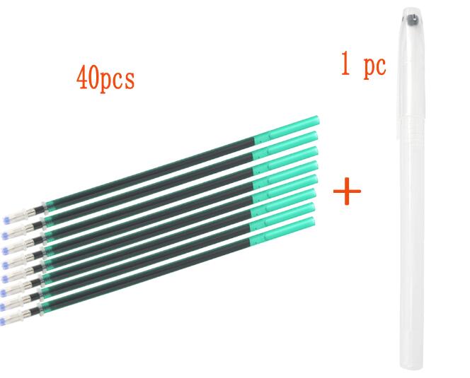 40 stk vandsletbar pen refill vandopløselig stof markør pen til patchwork stof pu læder korssting mærke syværktøj: 4