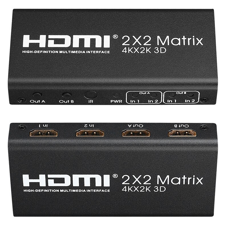 Commutateur de matrice HDMI 2 en 2 sorties, prise en charge de la télécommande HDCP 2022 IR 4K, séparateur de commutateur, 1.4