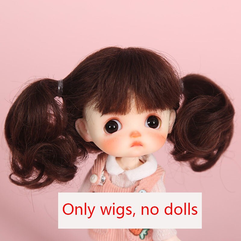 BJD doll wig 1/8 MSD YOSD DD wig pink Golden white Bangs Ponytail Long Curly Hair BOBO Short Hair Straight hair Wigs for doll
