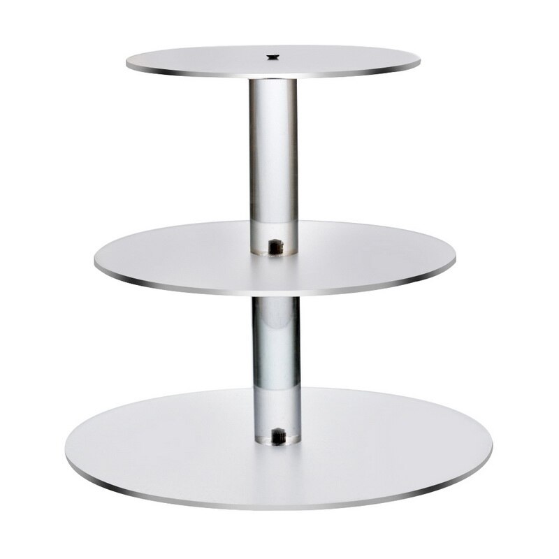 1 stk gennemsigtig aftagelig akryl kage display stander til fest rund cupcake holder bageware bryllup fødselsdag fest dekoration: 3 niveauer