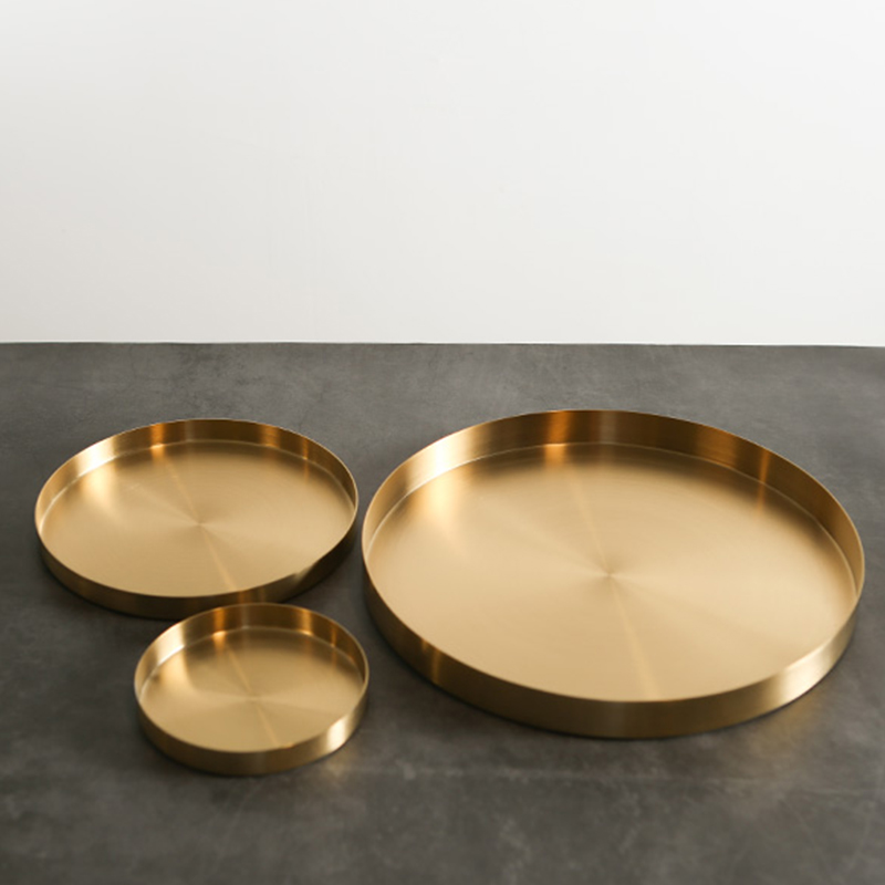 Plateau décoratif en acier inoxydable, plateau de rangement de bureau, plateau de rangement pour boucles d'oreilles et bijoux et cosmétiques, accessoires de rangement pour coiffeuse, Base de Vase