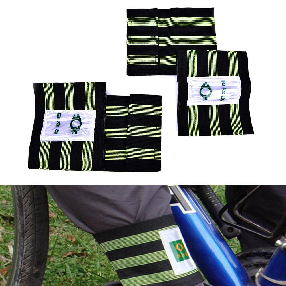 1 Pair Cool Change Cycling Bike Bicycle Bind Elastic Trousers Pants Band Clips Leg Strap 30*10cm