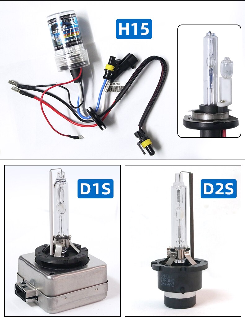 2pcs D4S D4C D4R Headlight Lamp 3000K 4300K 6000K 8000K 12000K 15000K Xenon HID Car Headlight Bulb Kit