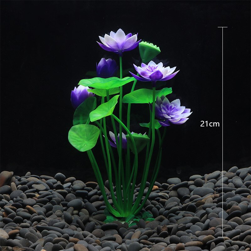 1Pc Aquarium Planten Voor De Aquarium Aquarium Decor Plastic Vis Dierbenodigdheden Kunstgras Aquarium Decoratie: 6x21cm purple