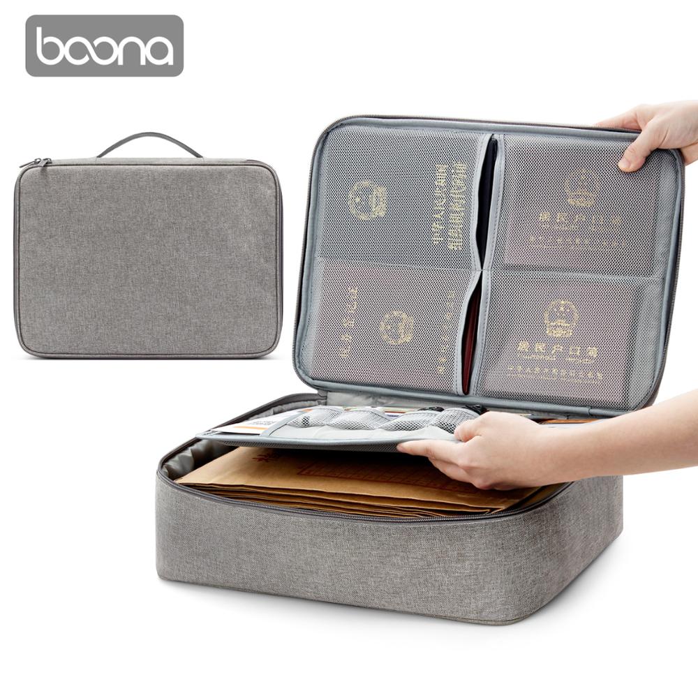 Bolsa impermeable para documentos Boona Oxford, bolsa de almacenamiento para documentos, bolsa para credenciales, bolsillo para documentos de almacenamiento con separador