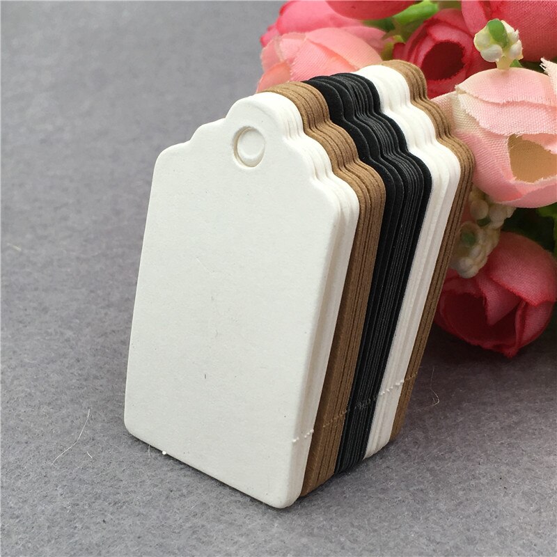 100 stuks hoofdlabel, blanco, diy label, touw, kledingstuk, bruiloft, verjaardag, festival, feestdecoraties, op maat gemaakte kraftpapieren kaart met touwtjes