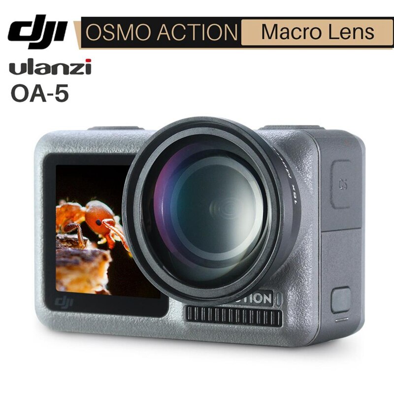 Promocja-Ulanzi OA-5 15X obiektyw makro robić Dji Osmo akcja HD 4K szkło optyczne zewnętrzny Osmo akcja obiektyw makro akcja Acce