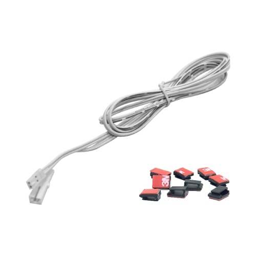 1M/1.5M/2M/3M Length Smart Sensor And Power Switch Special Matching 12V COB Strips With DuPont 25428-2P Terminal Connection Wire: 1m with 4 Clips