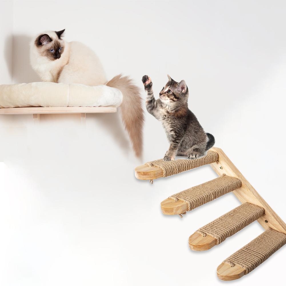 Étagère murale d'escalier pour animal de compagnie, étagère d'escalade pour chat, cadre pour échelle, plateau à sauter, meuble pour animal de compagnie