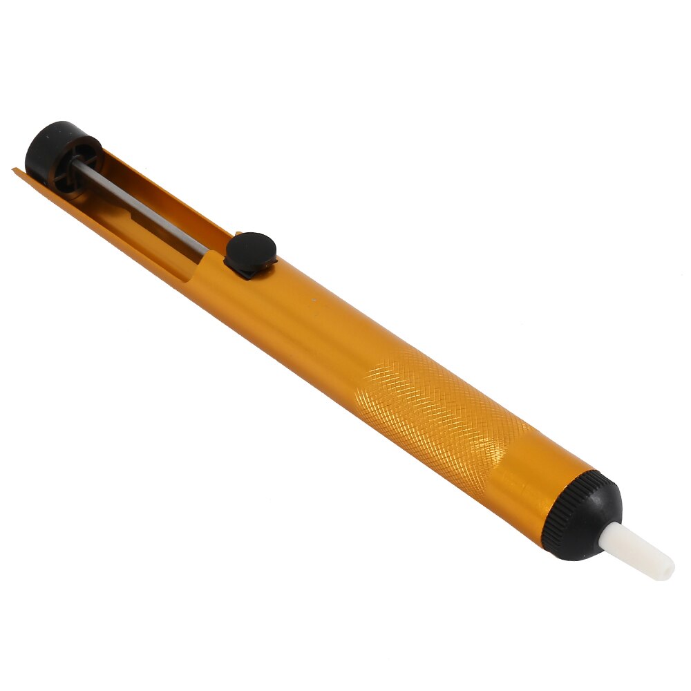 JCD Aluminum Metal Blue/golden Tin Suction Device Suction Pump Welding Suction Cup Pen Vacuum Iron Removal Welding Tool: golden