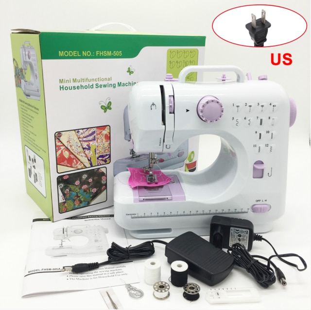 Portable Sewing Machine Mini Electric Household Crafting Mending Overlock 12 Stitches With Presser Foot Pedal Beginners оверлок: US