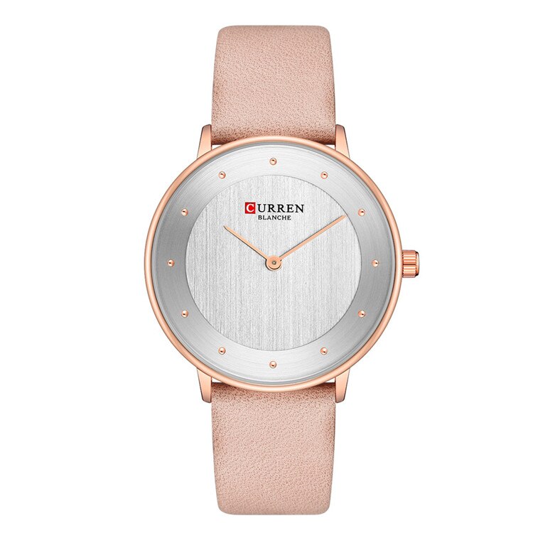 Mooie Vrouwen Quartz Horloges Slanke Mode Lederen Dames Polshorloge Reloj Mujer Curren Vrouwelijke Klok Voor Vrouwen: pink