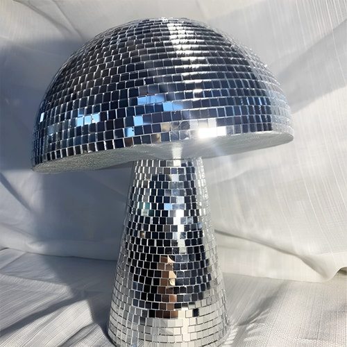 Paddestoel Disco Ball Voor Party Room Tafel Decoratie Spiegel Disco Bal Paddestoel Vorm Thuis Bar Bookdesk Art Decoraties: 8 x 10.5 cm