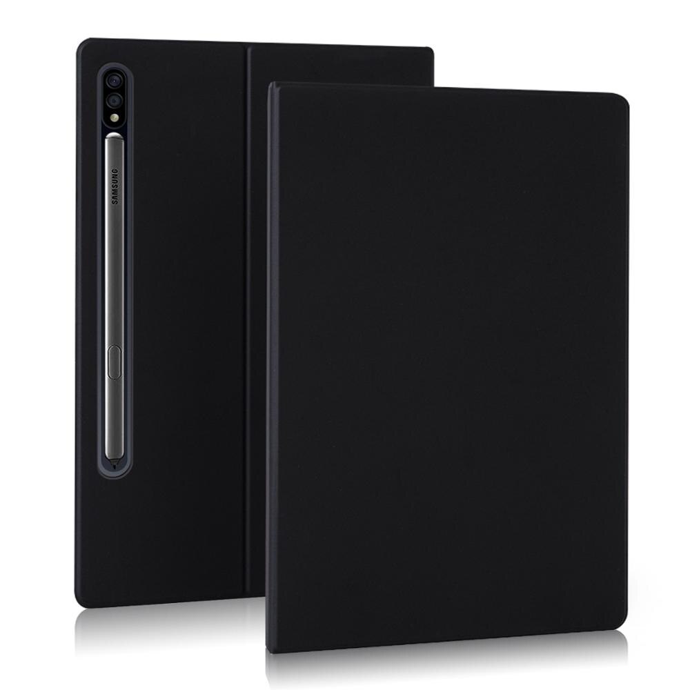 Ultra thin Case For Samsung Galaxy Tab S7/S7 Plus for Samsung Galaxy Tab S7 plus Magnetic adsorption protective Case: CXK-Black / Tab S7