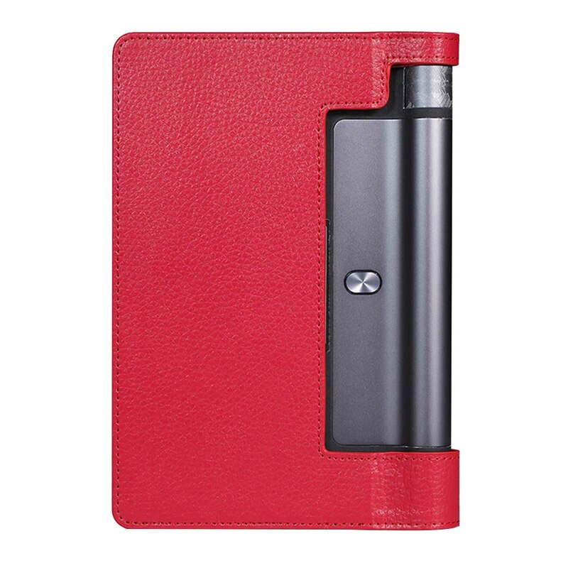 Beschermhoes voor lenovo yoga tab 3 10.1 opvouwbare standaard, pu-leren hoes, yoga tab 3 10.1 yt3-x50f x50f x50m tablethoes van glas: Rood