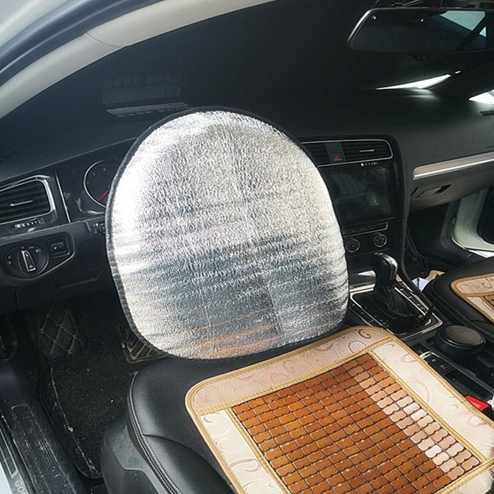 Visera de protección solar para coche, lámina de aluminio para automóvil, gruesa, accesorios, cubierta, parasol de rueda, plegable, reflectante, Steer E3Y4