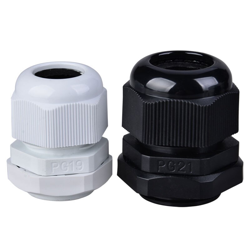 10 sztuk IP68 PG19 PG21 PG25 dla 12-21mm drutu kabel CE biała czarna wodoodporna nylon plastikowy dławik kablowy złącze