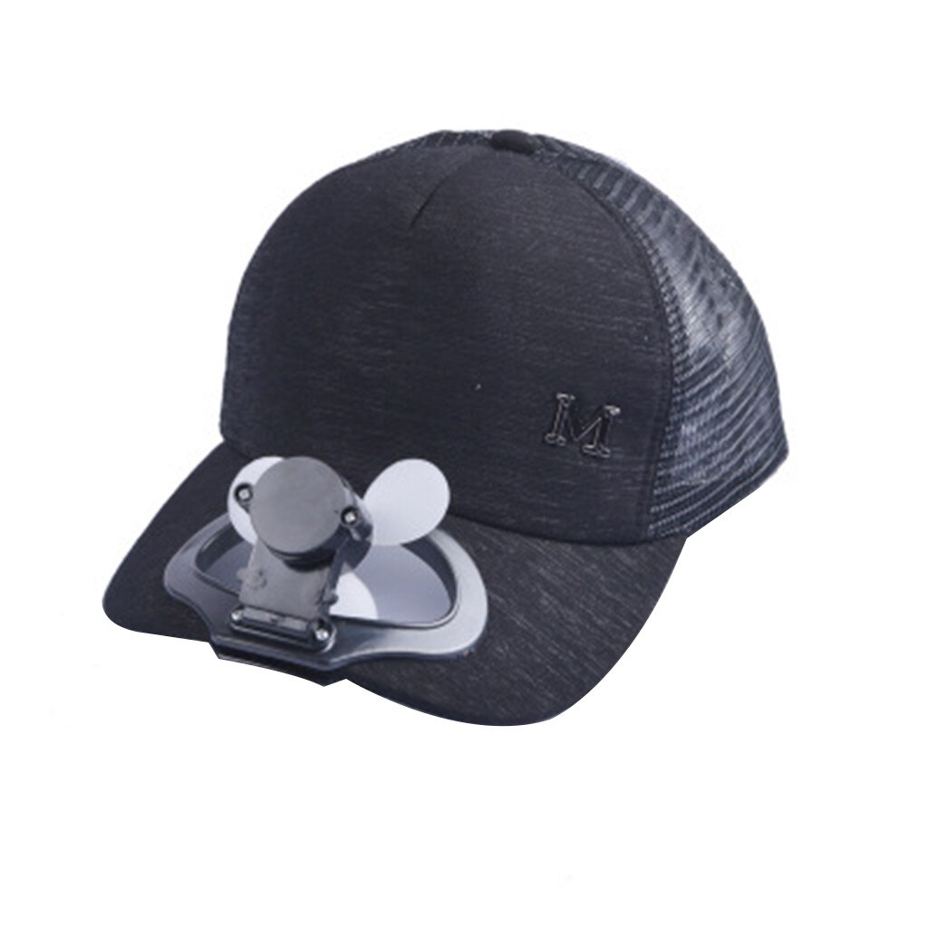 Nyhed unisex hat blæser køling camping vandring sport sommer baseball udendørs rejse kasket bomuld usb ladekabel ventilator capf 624: 3bk